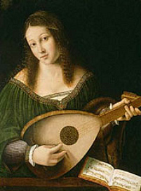 Woman with lute